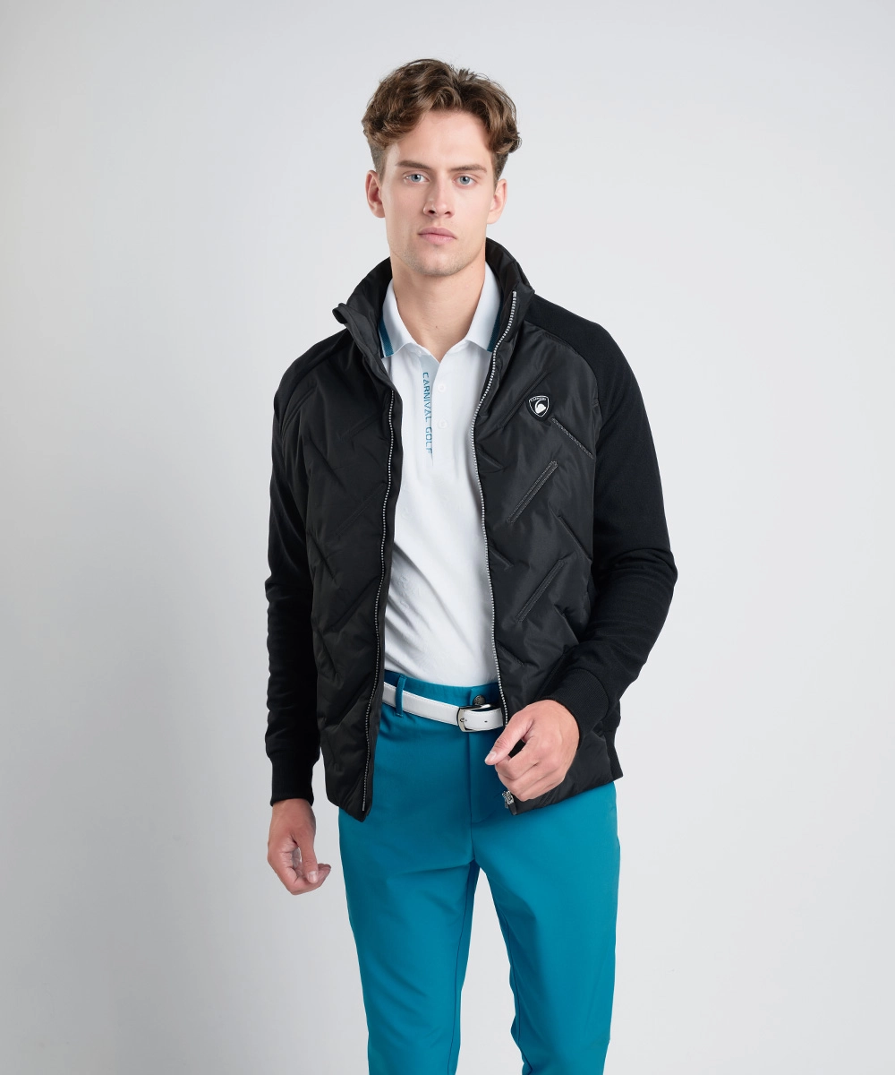 立領鋪棉防潑水壓花外套