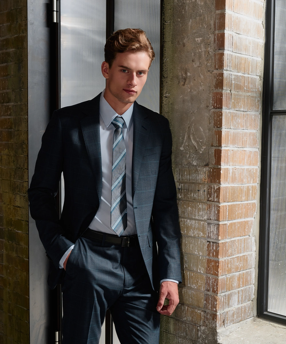 Super150S 藍綠格紋 成套西裝